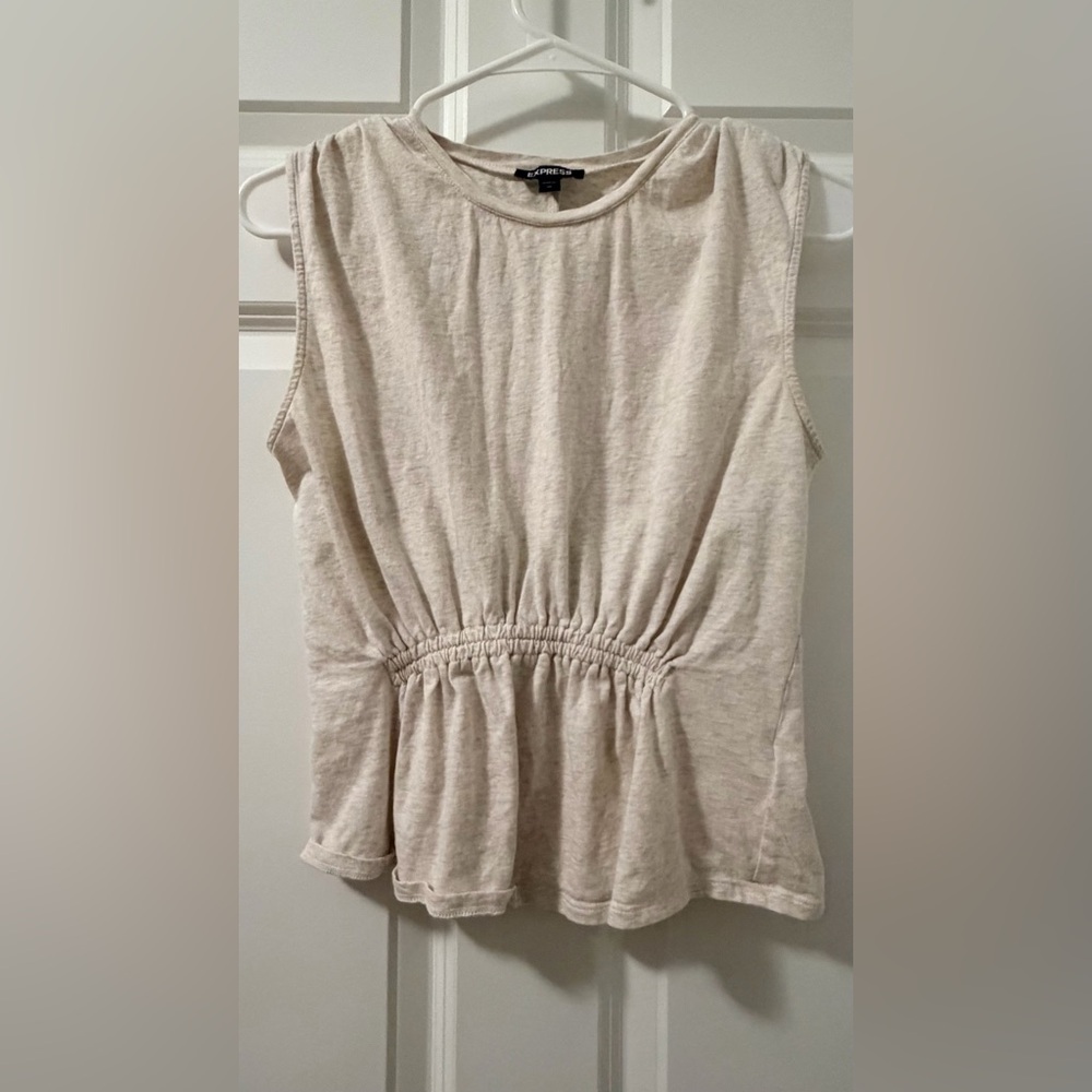 Express Cream Sleeveless Tank Top